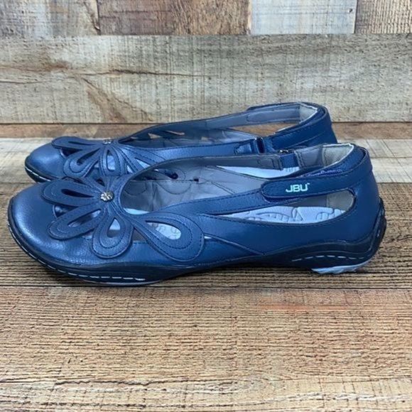 Jambu JBU Blue Leather Juniper Ballet Flats - Picture 5 of 10